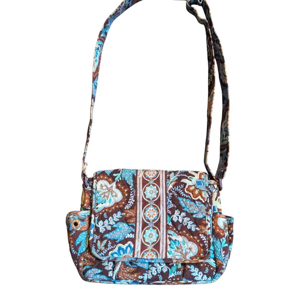 VINTAGE RETIRED Vera Bradley "Java Blue" Crossbody Messenger Bag